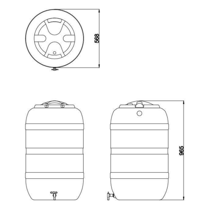 FloPlast Standard Water Butt – 210 Litre Rainwater Storage Tank